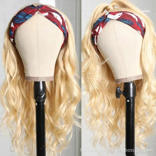 Highlight Headband Human Hair Wigs Straight Malaysia Hair Wigs For Black Women Ombre Colored Human Hair Wigs Remy